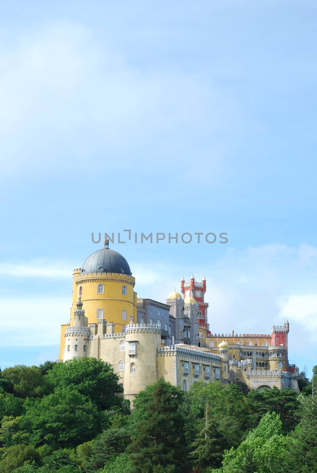 Colorful Palace of Pena landscape view in Sintra, Portugal. by luissantos84