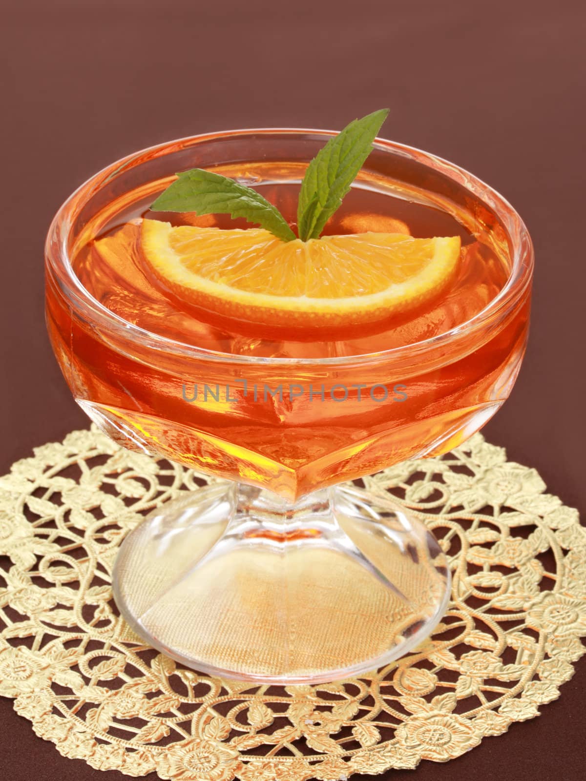 orange jelly dessert in nice bowl