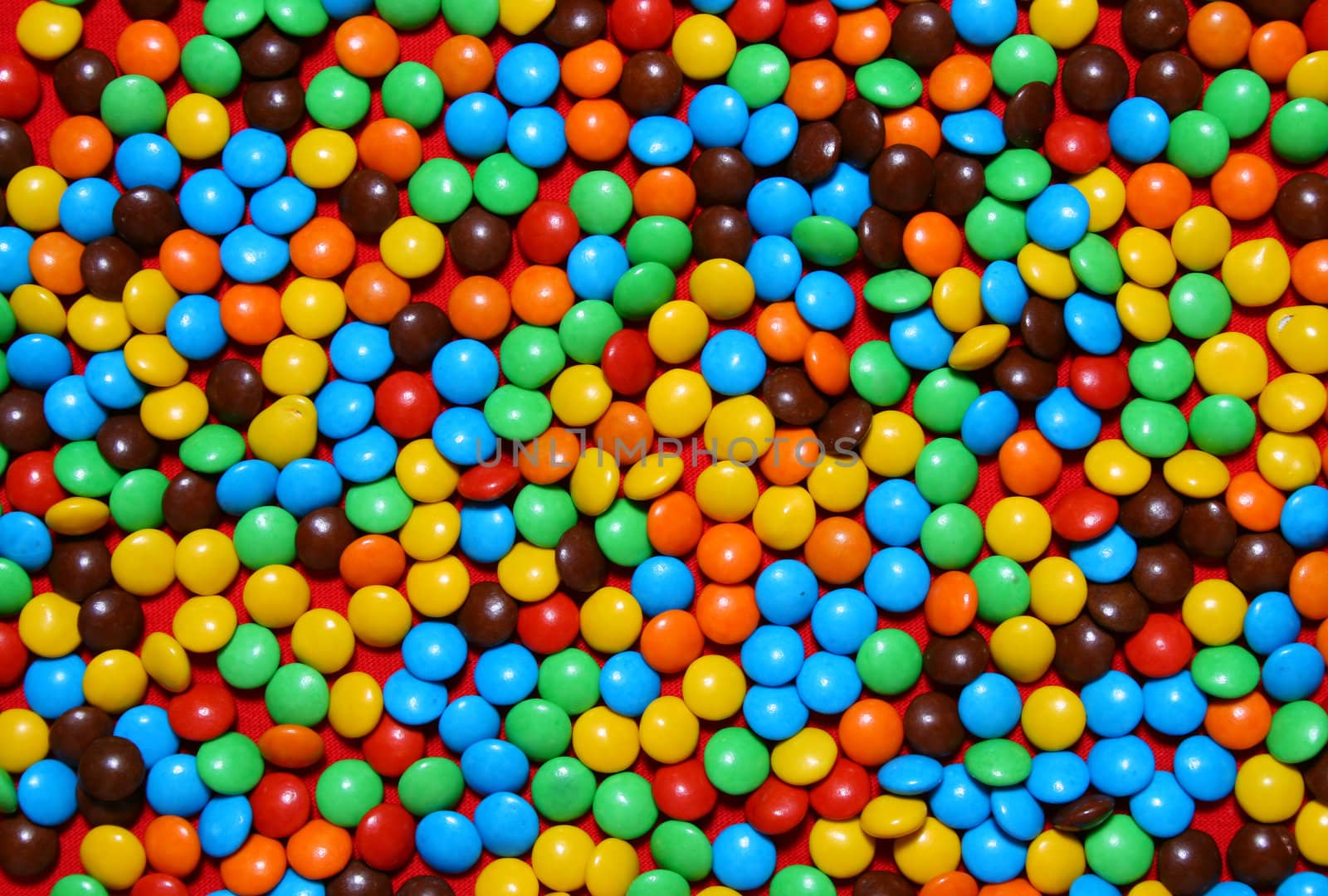 Close up of colored chocolate candies background