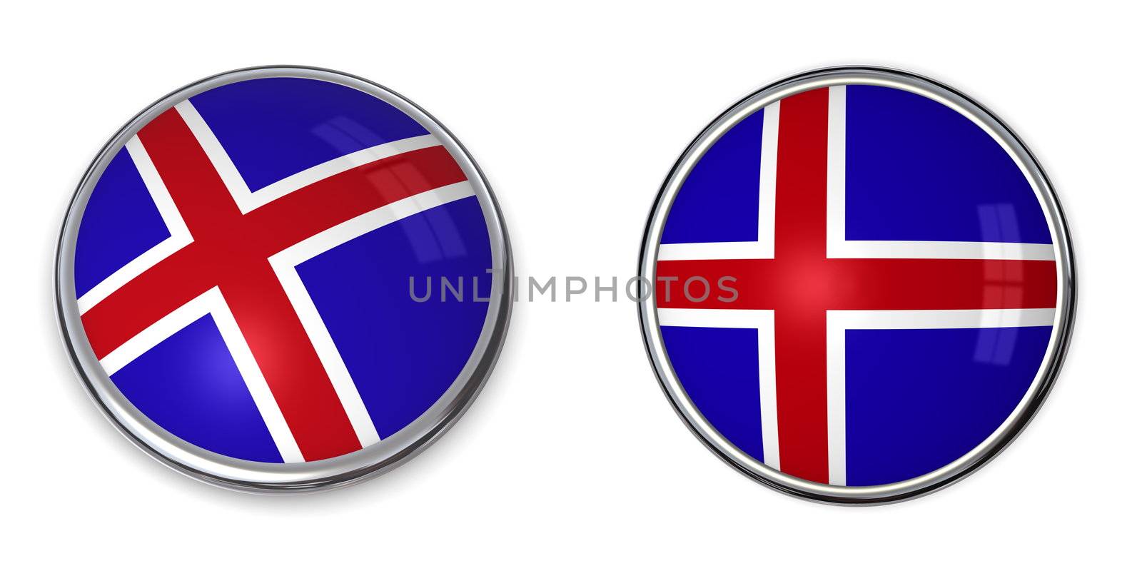 button style banner in 3D of Iceland