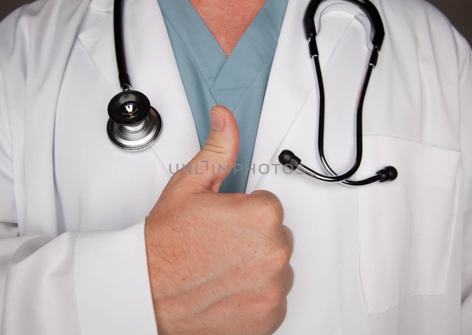 Male Doctor Hand Abstract with Lab Coat and Stethoscope.