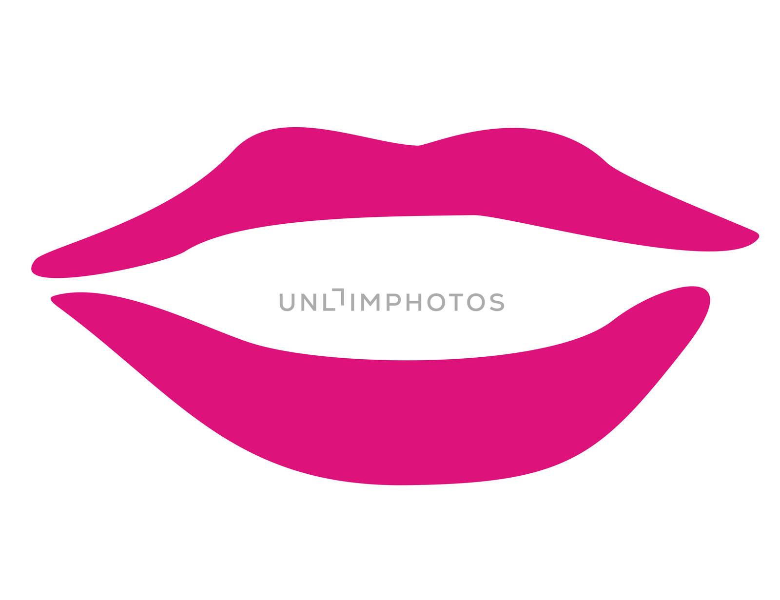 Simple illustration of pink lipstick over white