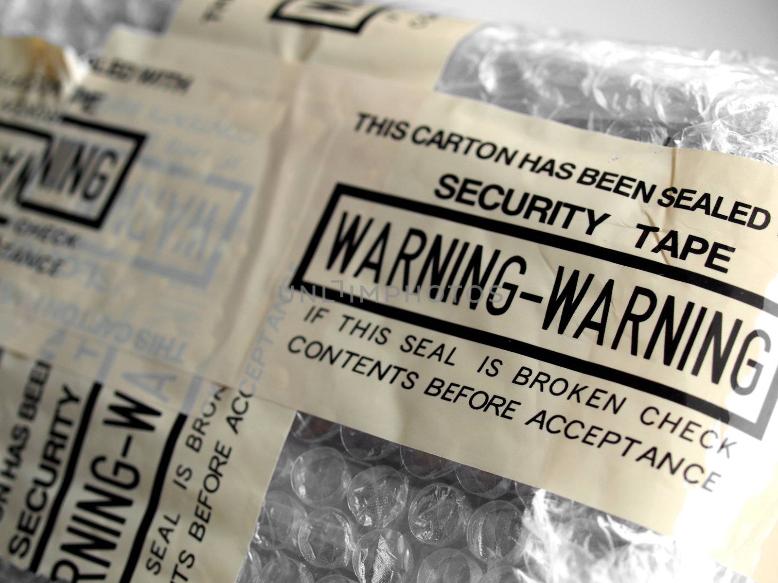 Warning - packet sealed with security tape seal