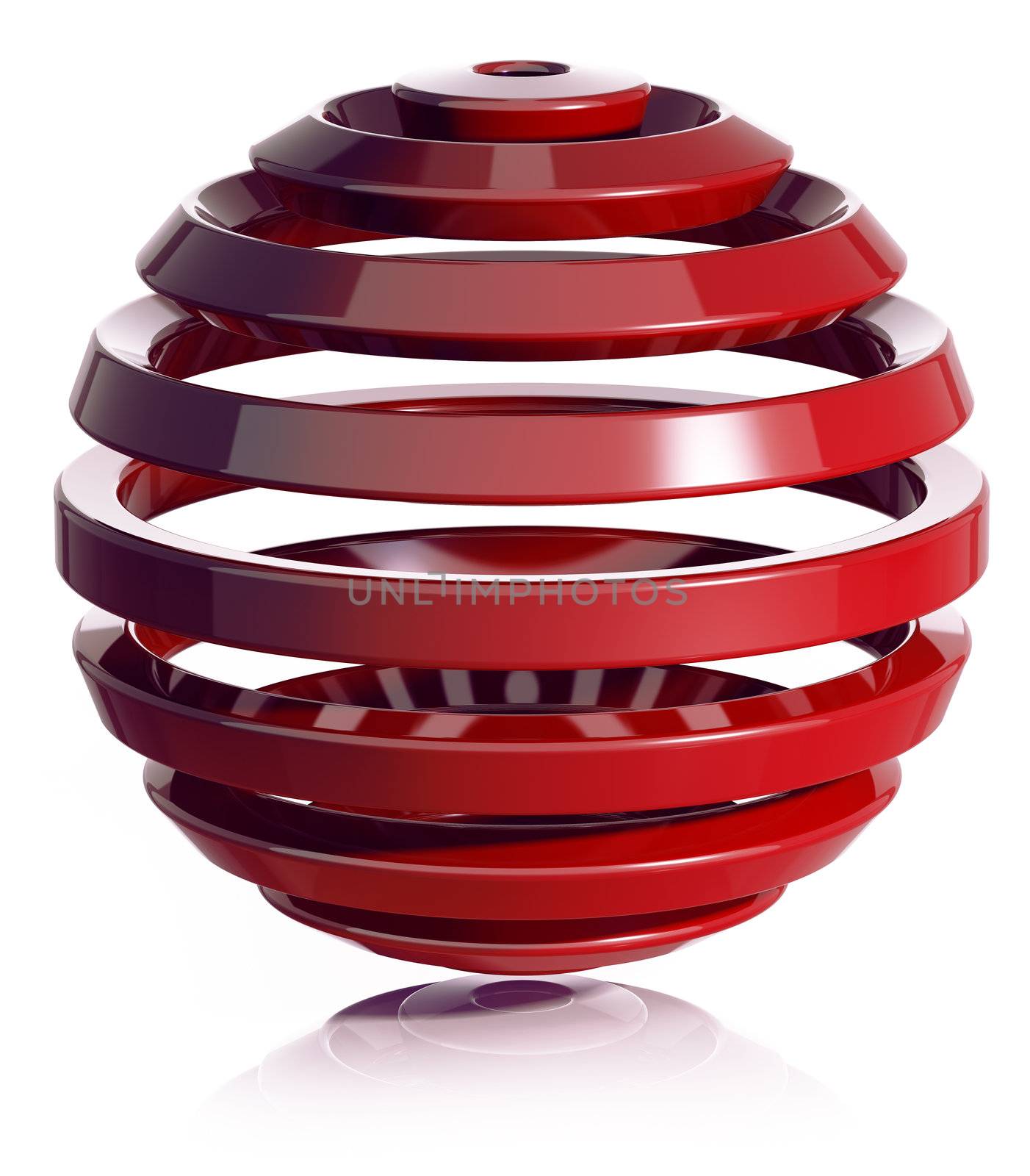 3d sphere design. Made of ring elements.