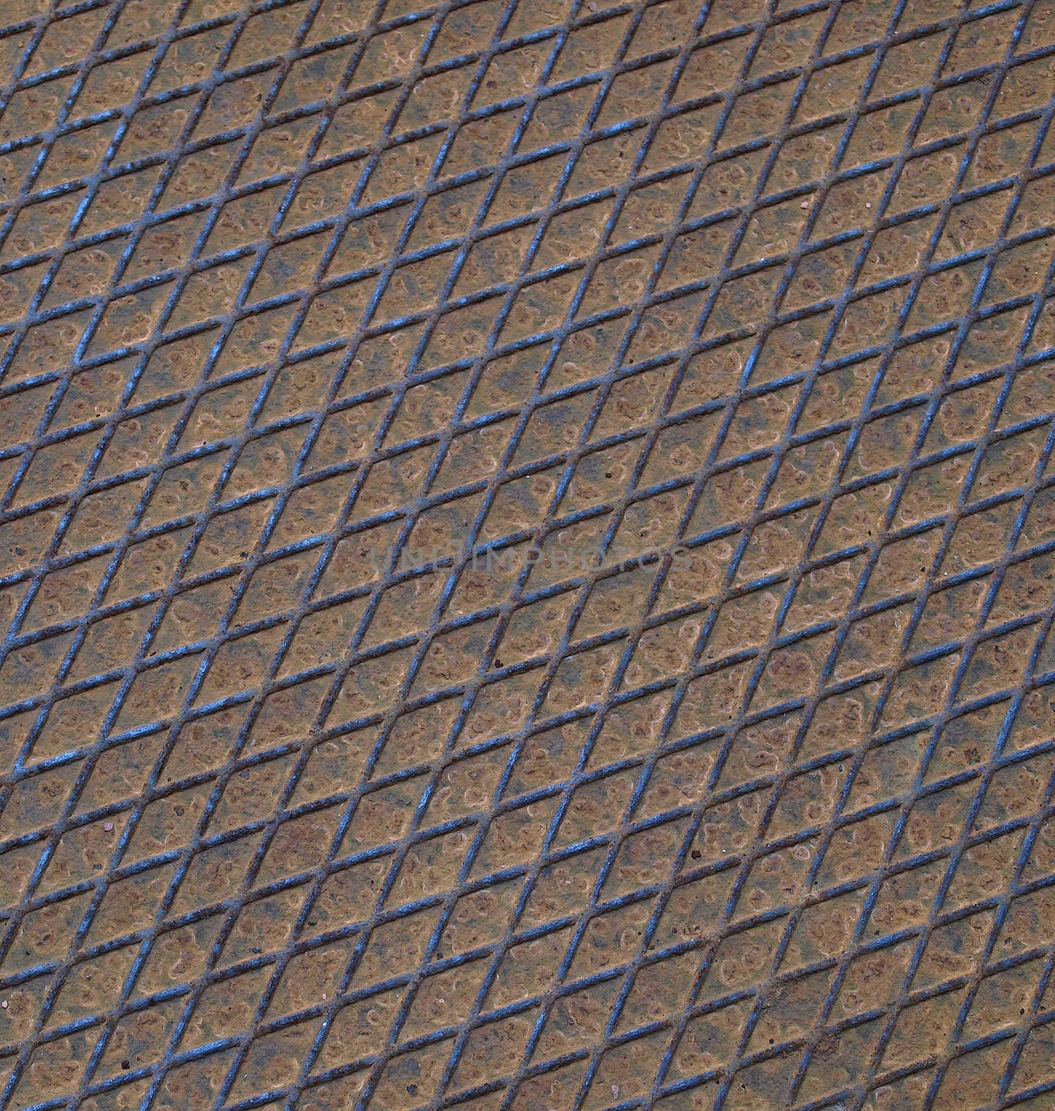 Rusted diamond steel plate useful as a background