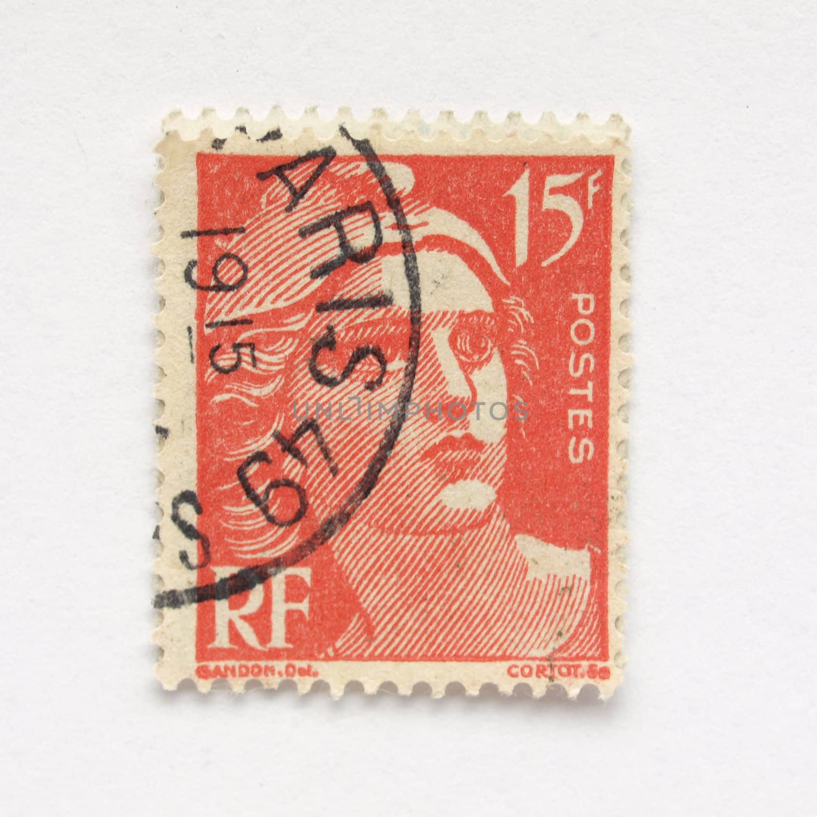 French stamp from France (in European Union)