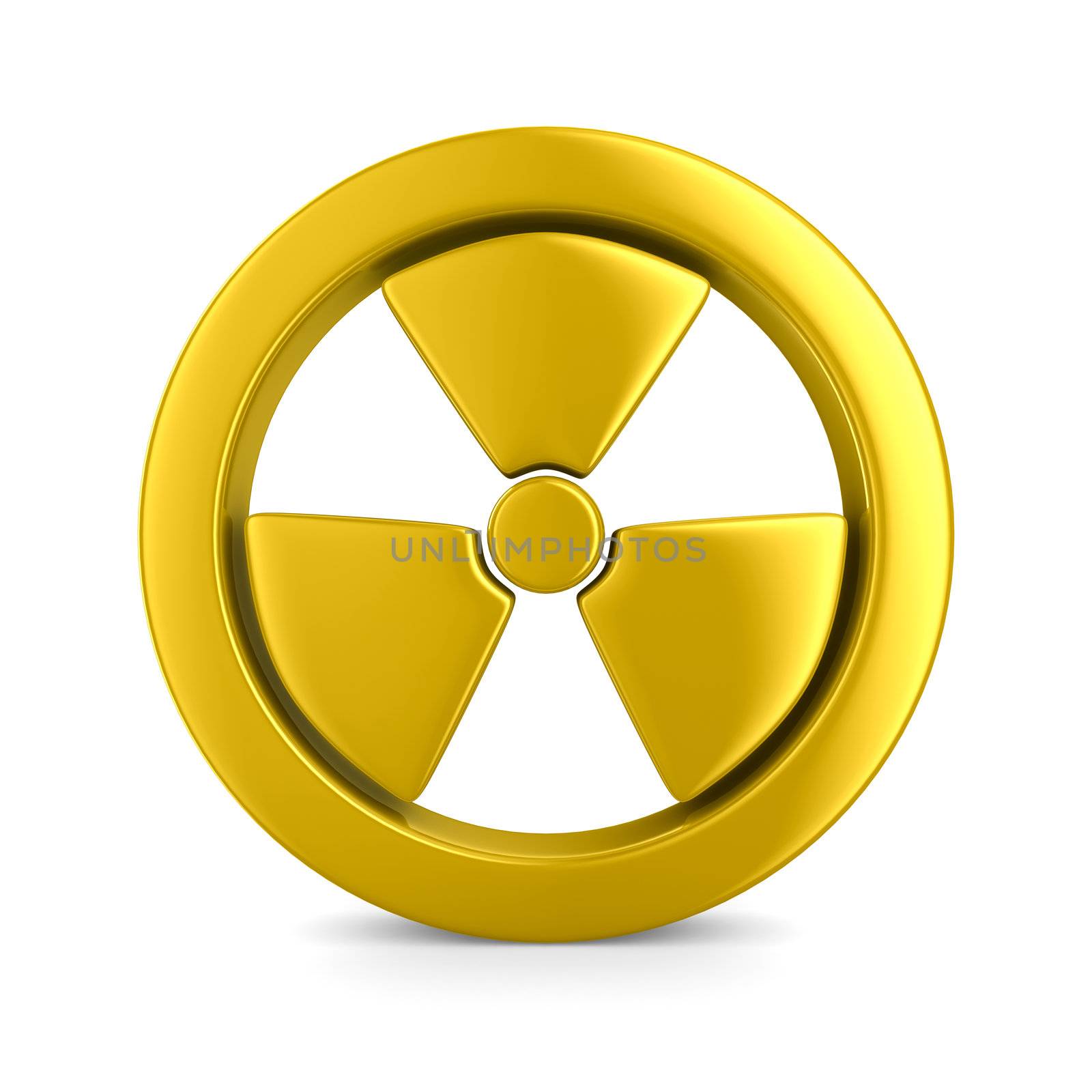 radiation symbol on white. Isolated 3D image