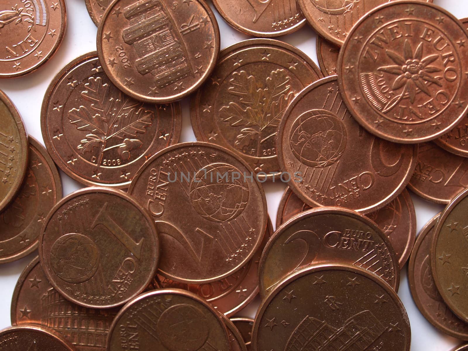 Euro coins money (European currency) useful as a background