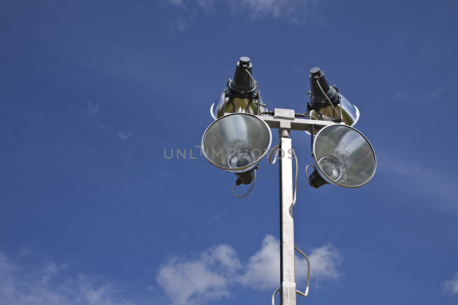 mobile outdoor lightning equipment on a sunny day