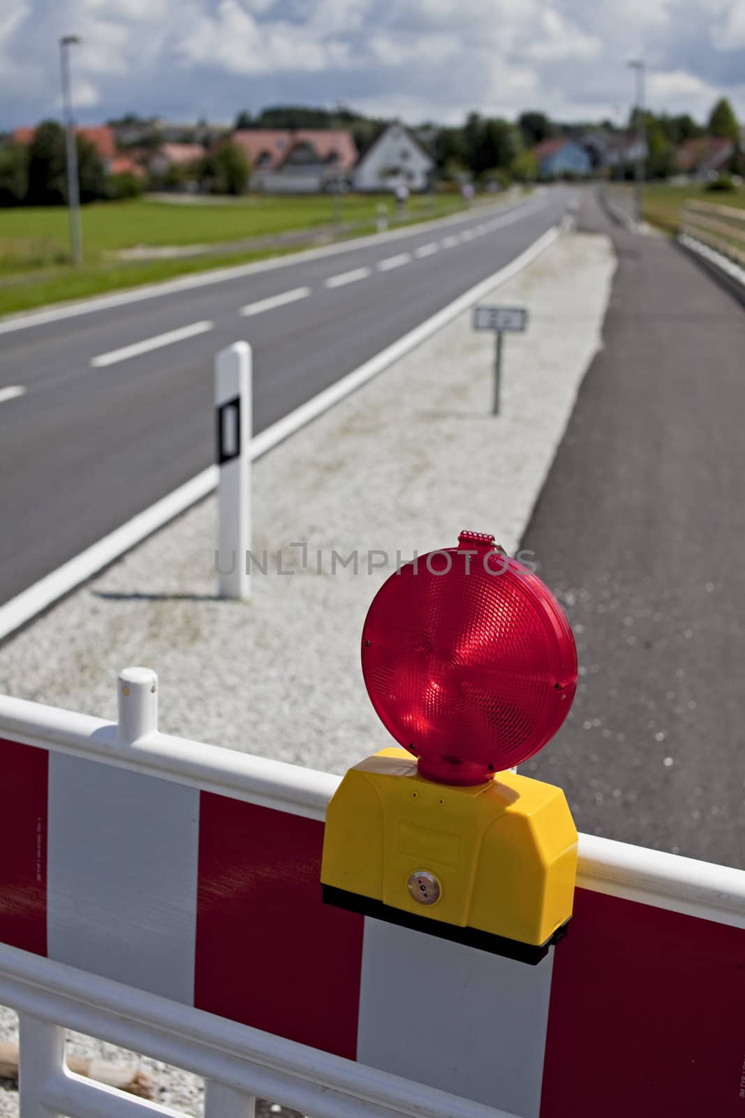 road block on a sunny day by bernjuer