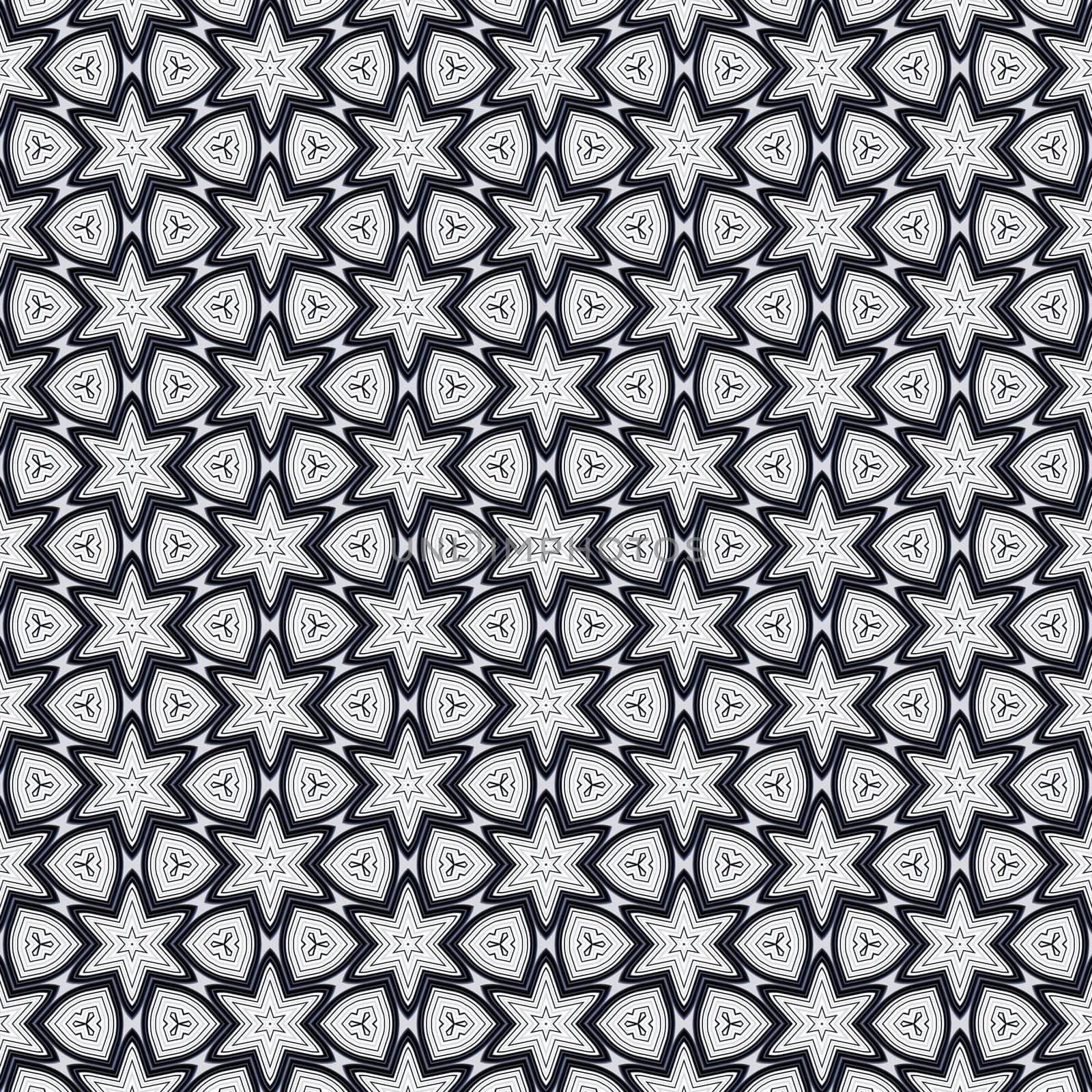 seamless texture of metallic shapes on white background