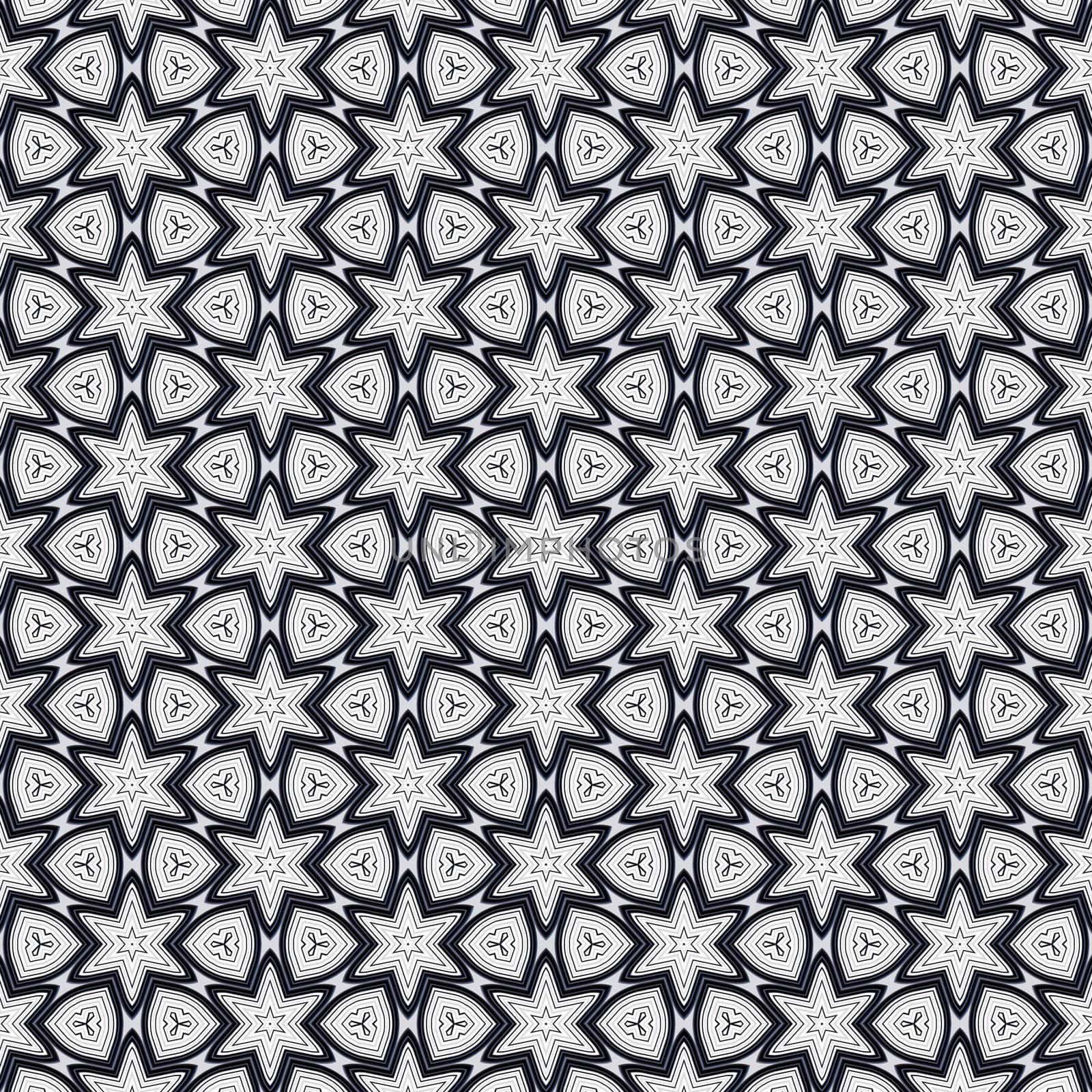 seamless texture of metallic shapes on white background