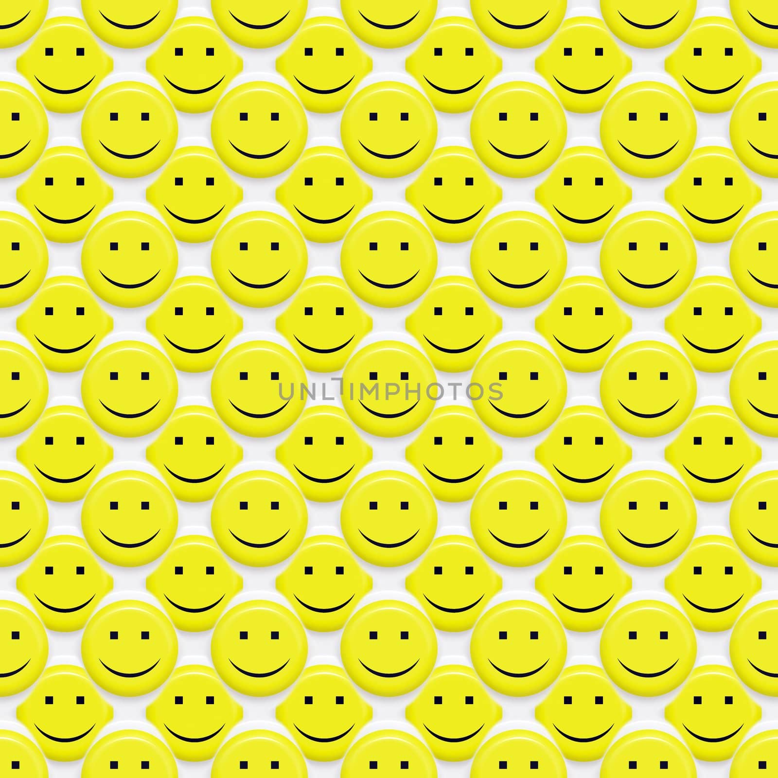 seamless texture of many 3d yellow smiley faces