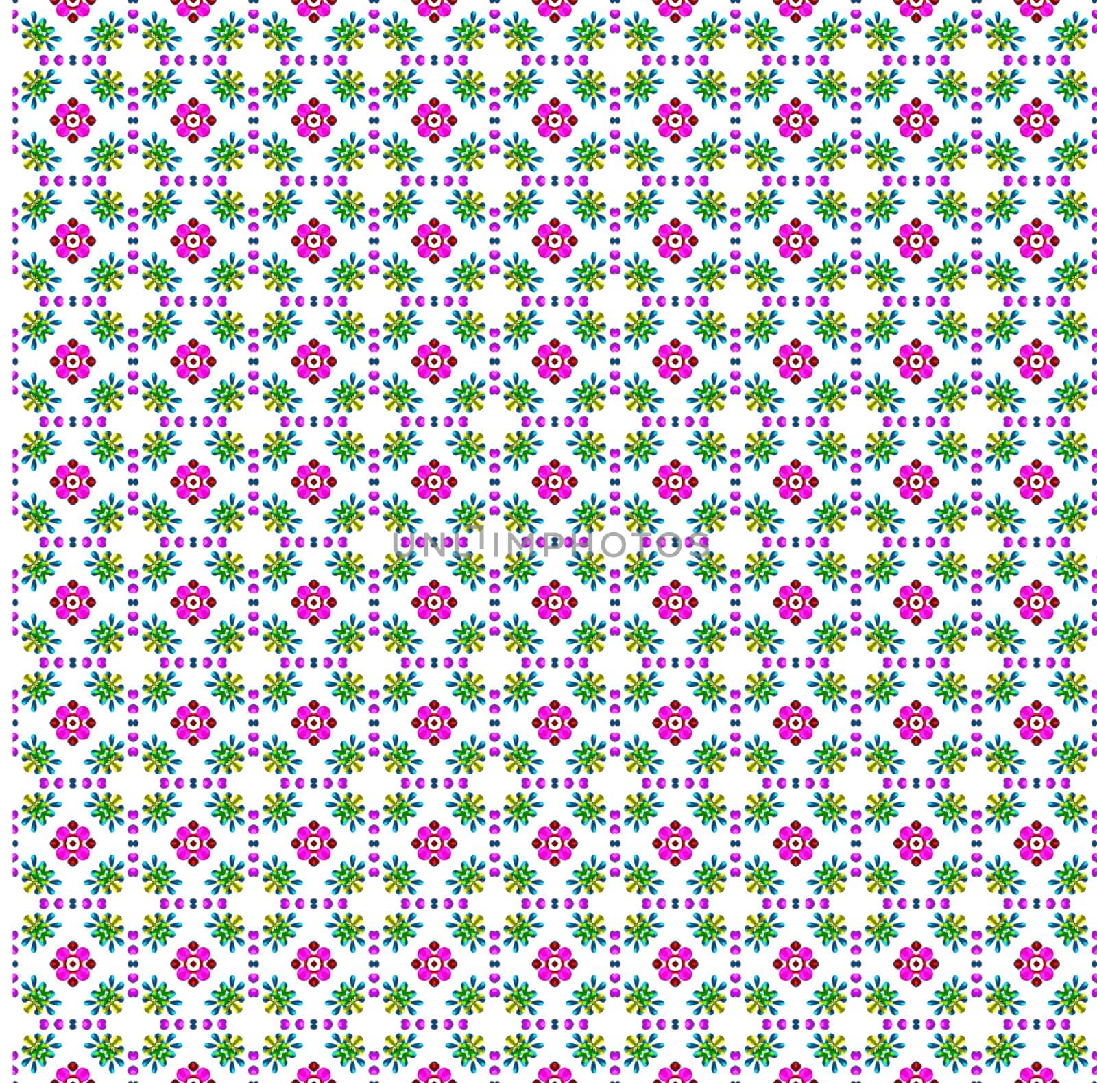 texture of repeating pink flower shapes on white