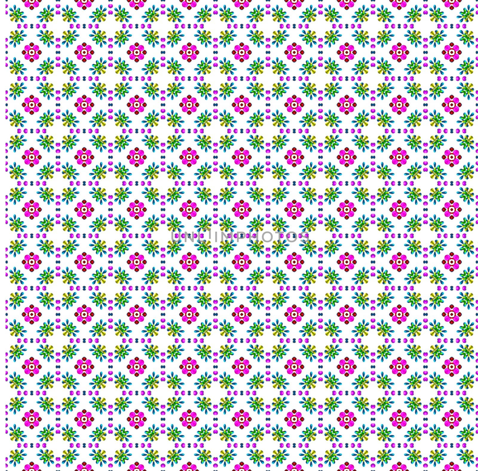 texture of repeating pink flower shapes on white