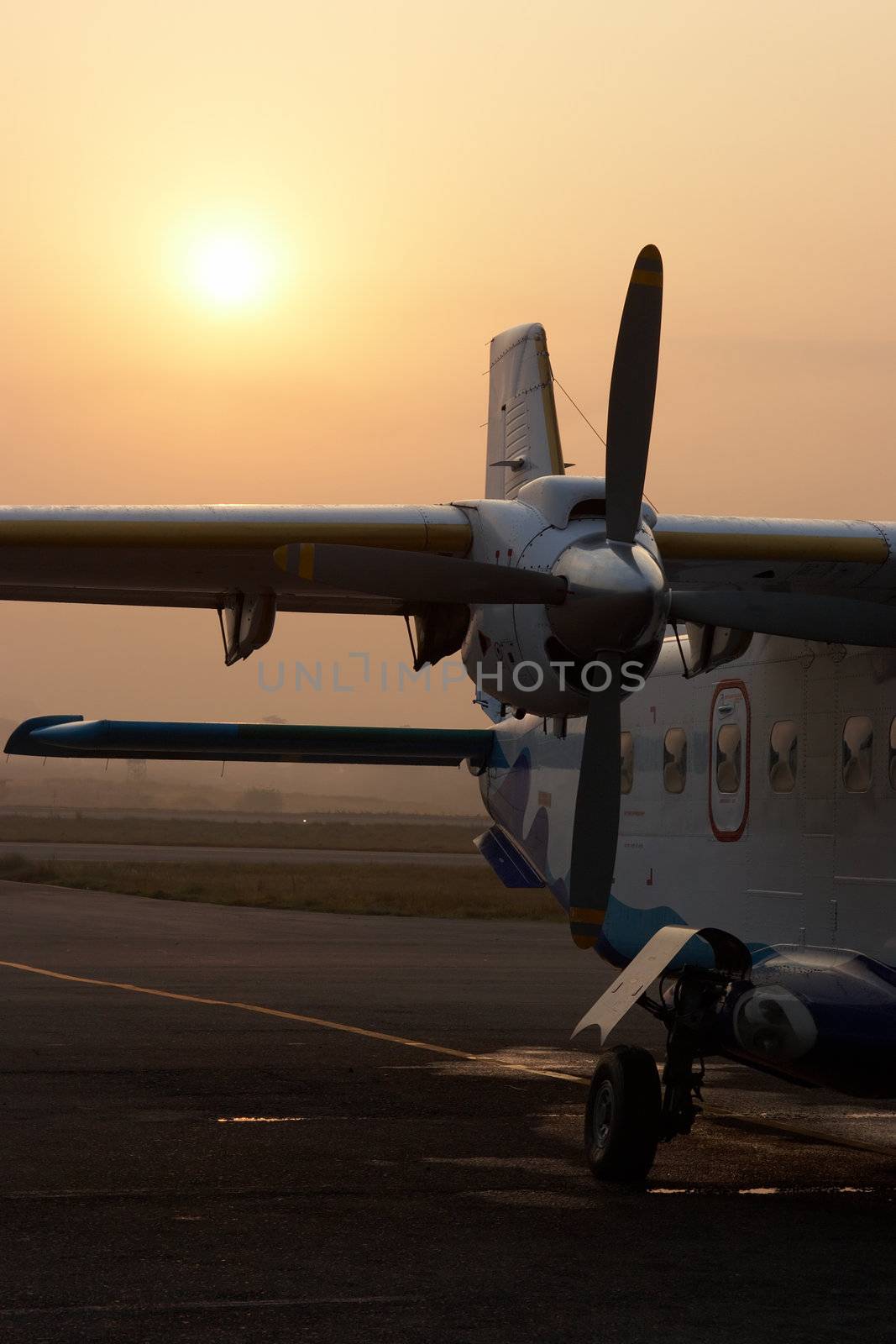 Early morning in Kathmandu airport, Nepal by azotov