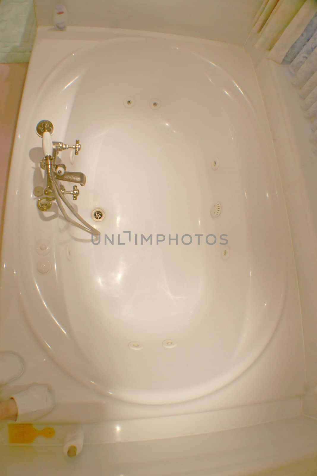 A photo of a bath tub from above.
