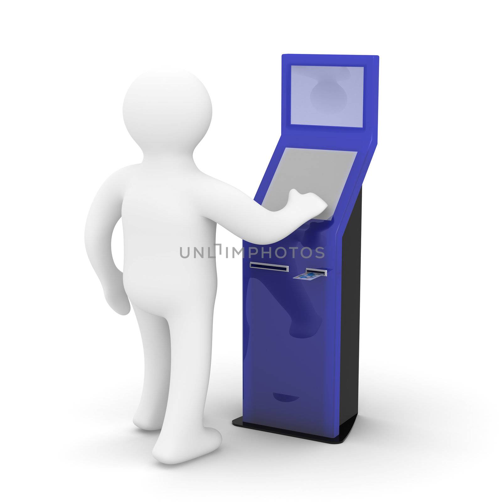 electronic terminal on a white background. Isolated 3D image.
