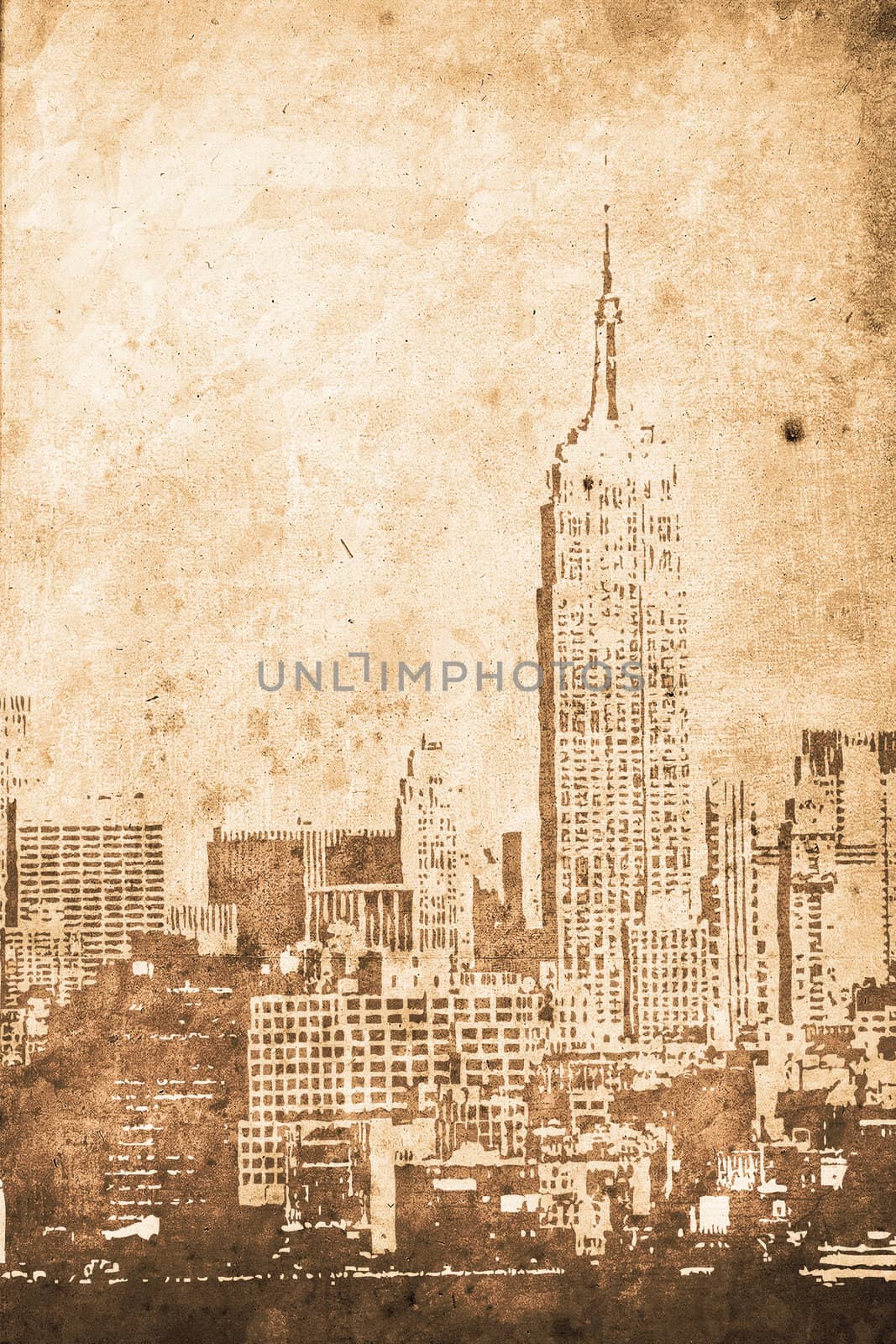 old New york downtown in retro design look