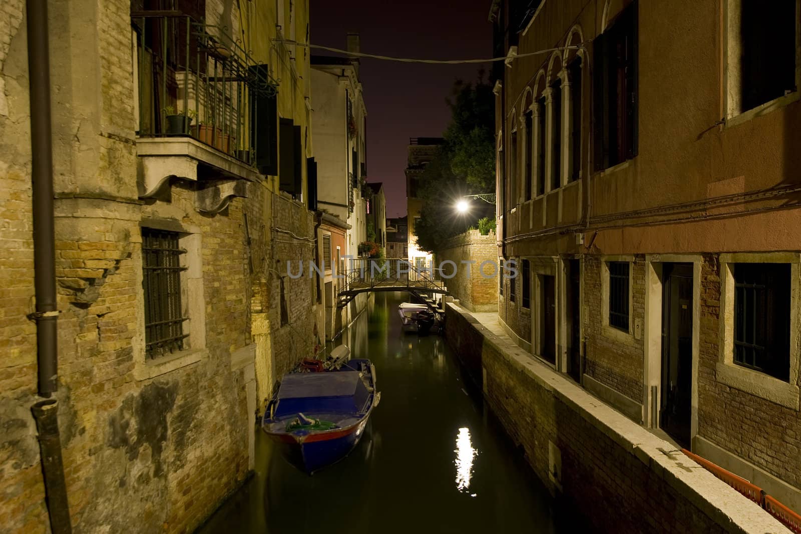 Small Canal in Venice at night by stockbymh