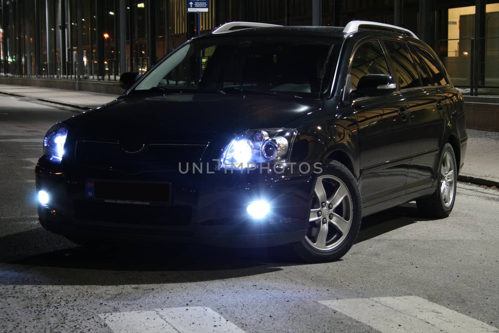 Black Car with led lights