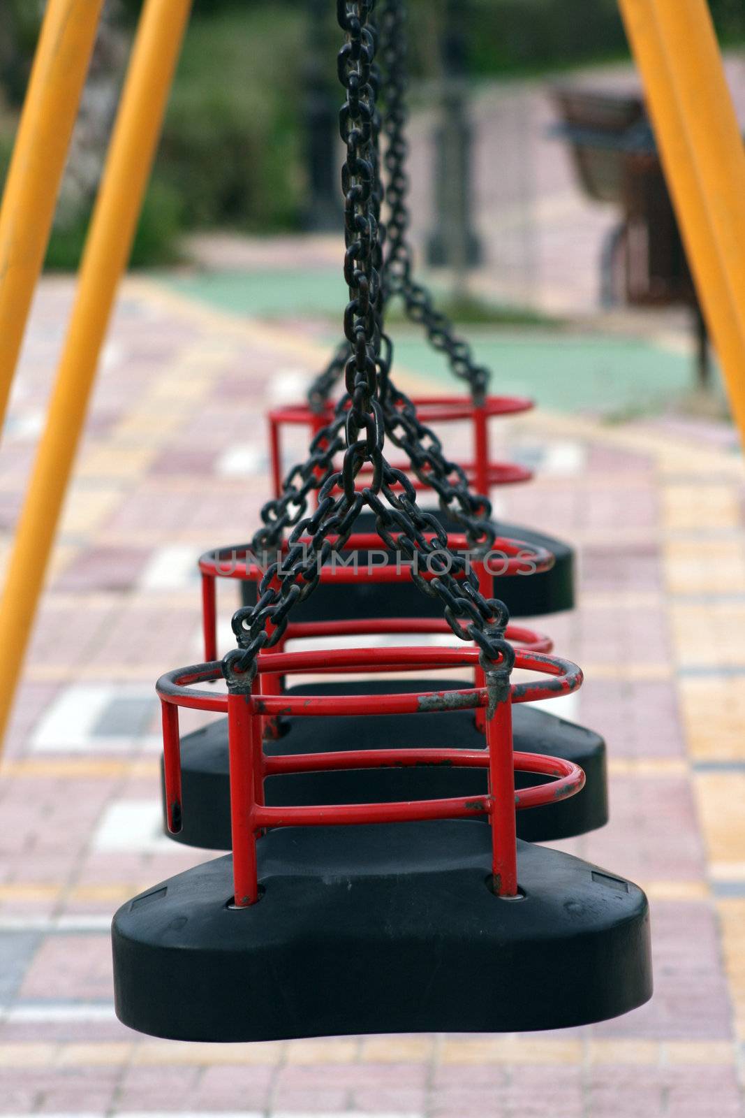 Empty Swings on a playground