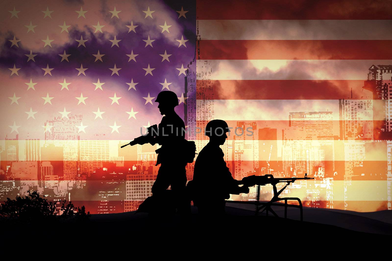 silhouettes of any Soldiers in new york