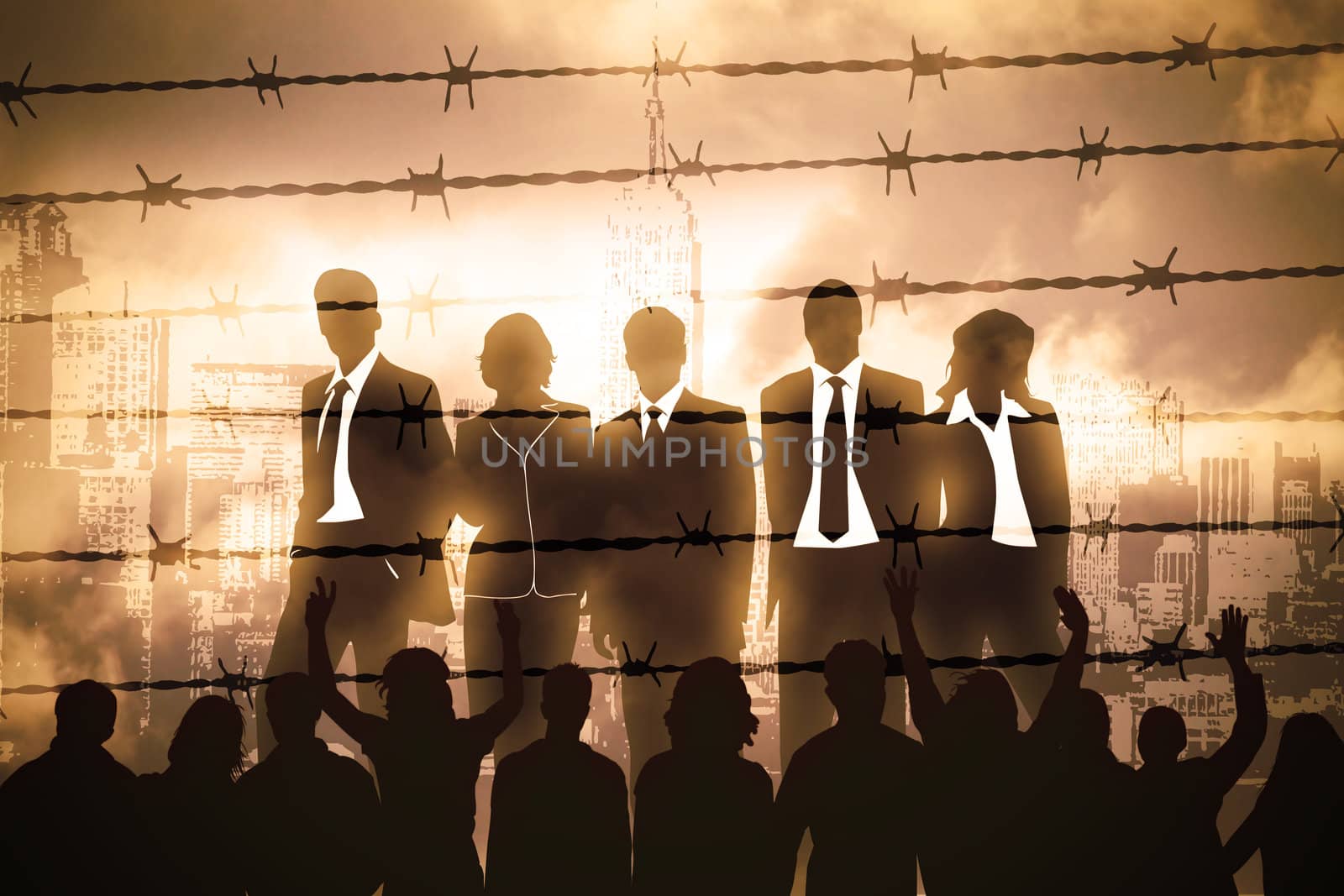 the banking managers behind barbed wire