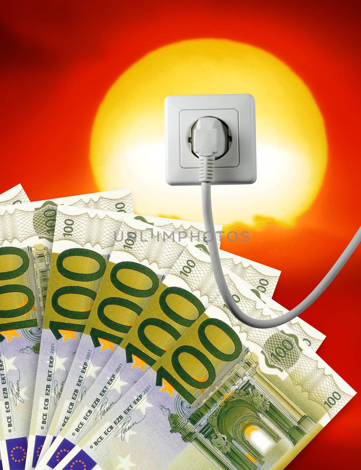 white socket on a bautiful sunset free energy