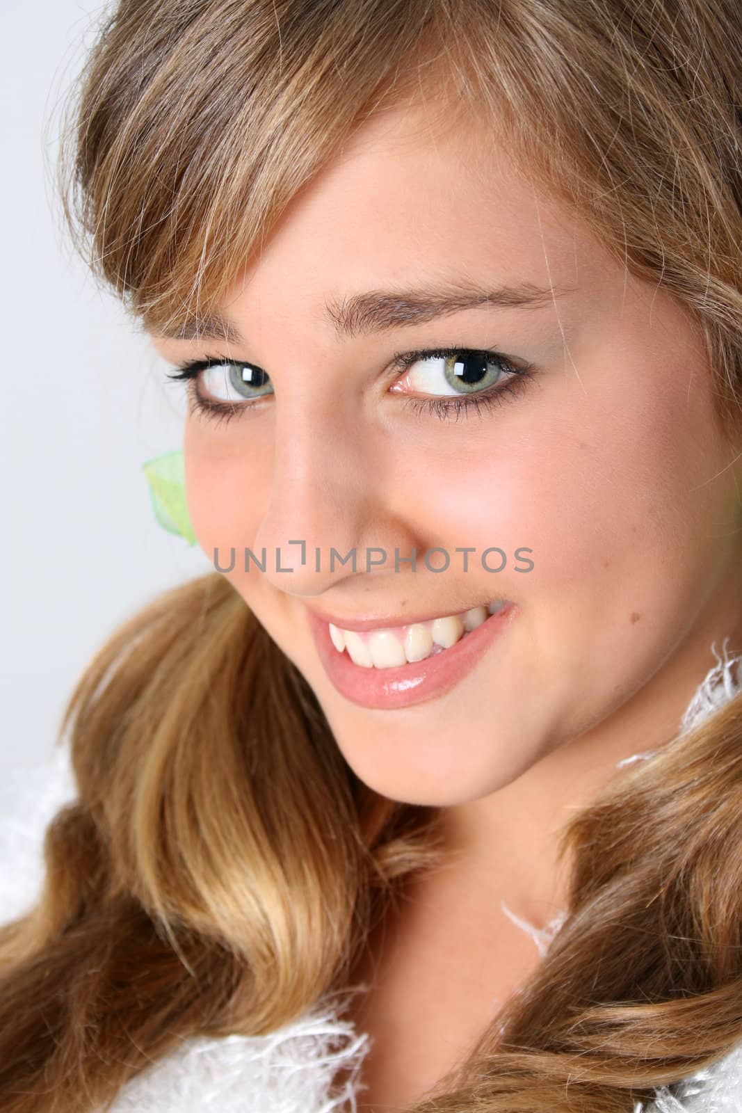Beautiful teenage female with an angelic face