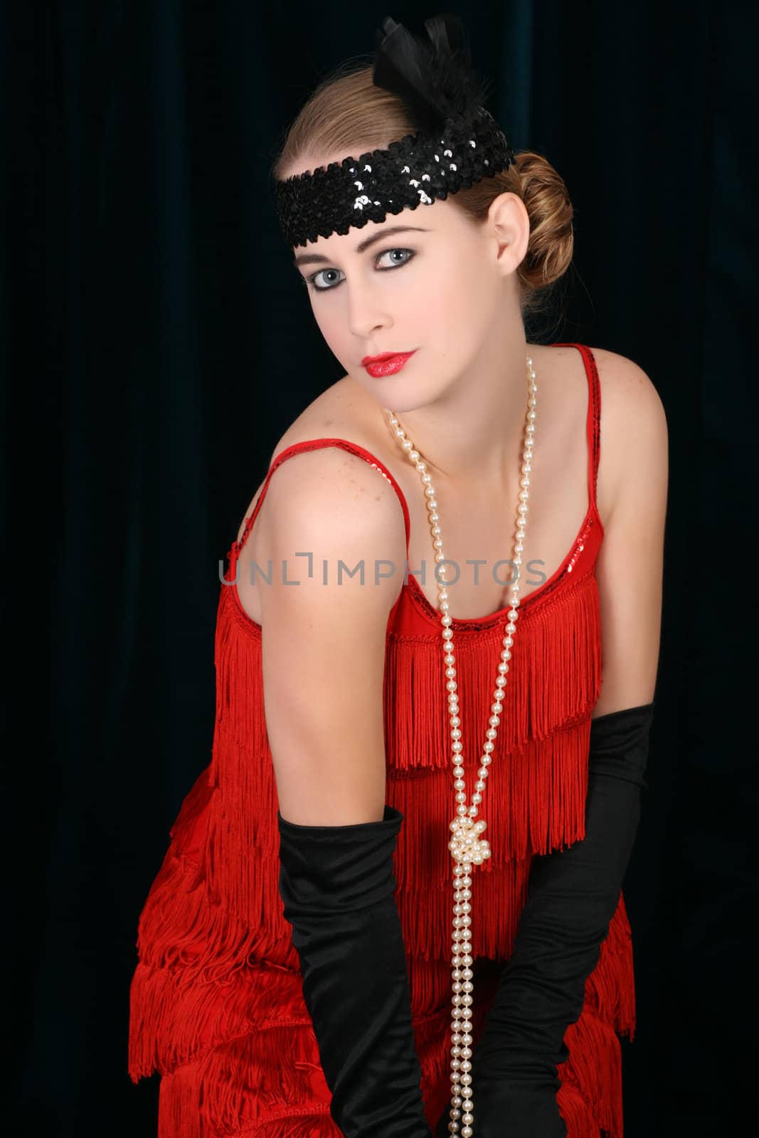 Beautiful blond female in 1920 attire