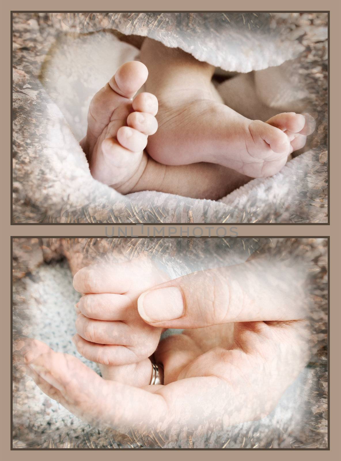 Baby feet and hand by vanell