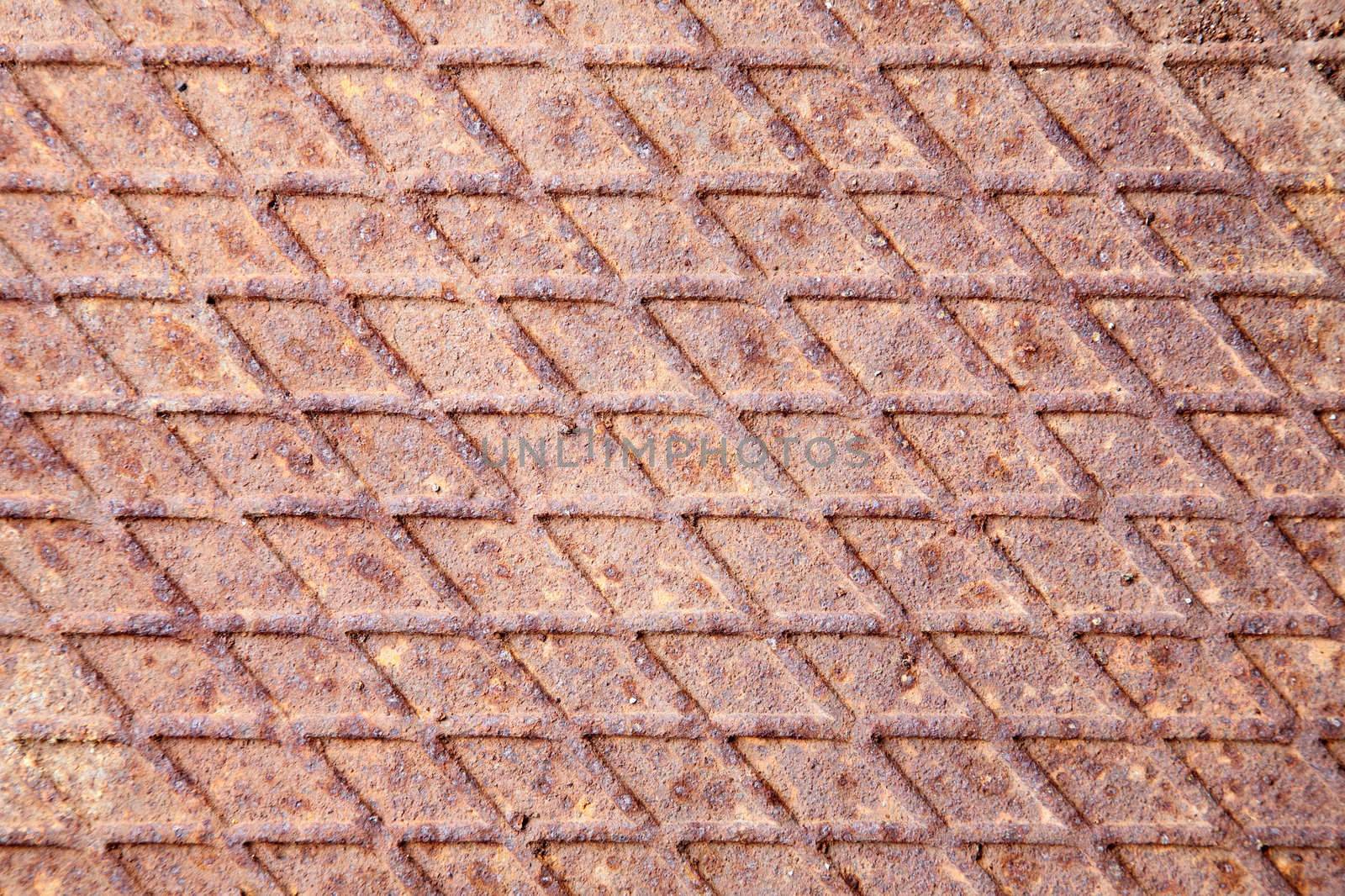 Rusty uneven industrial metal floor background
