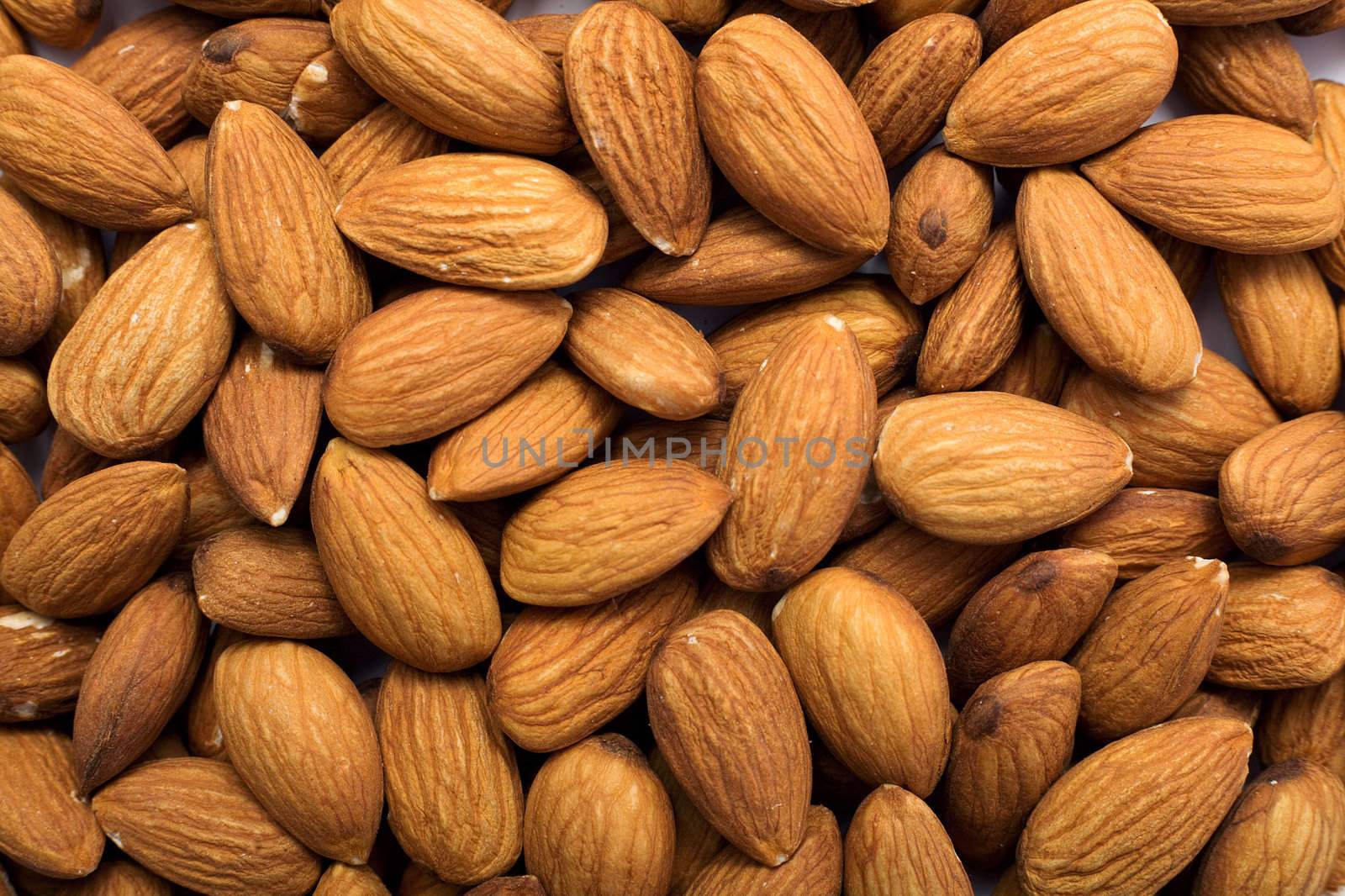 The ripe, cleared golden almonds background