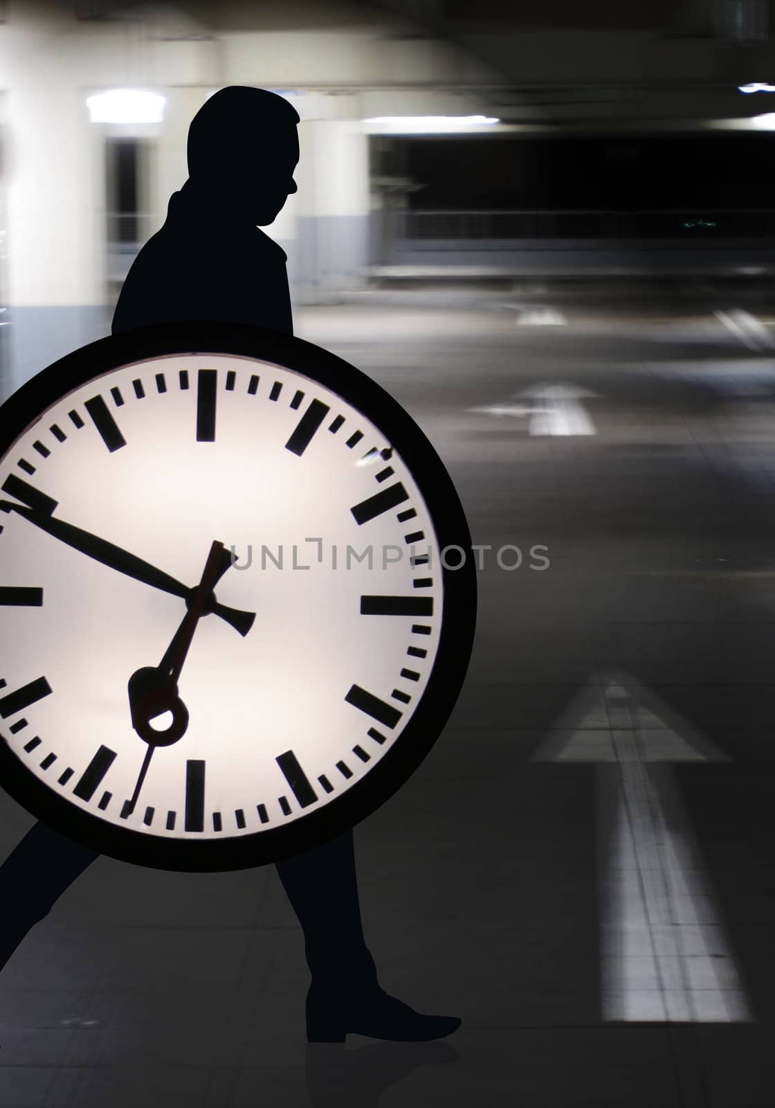 Business Time Person with clock in action