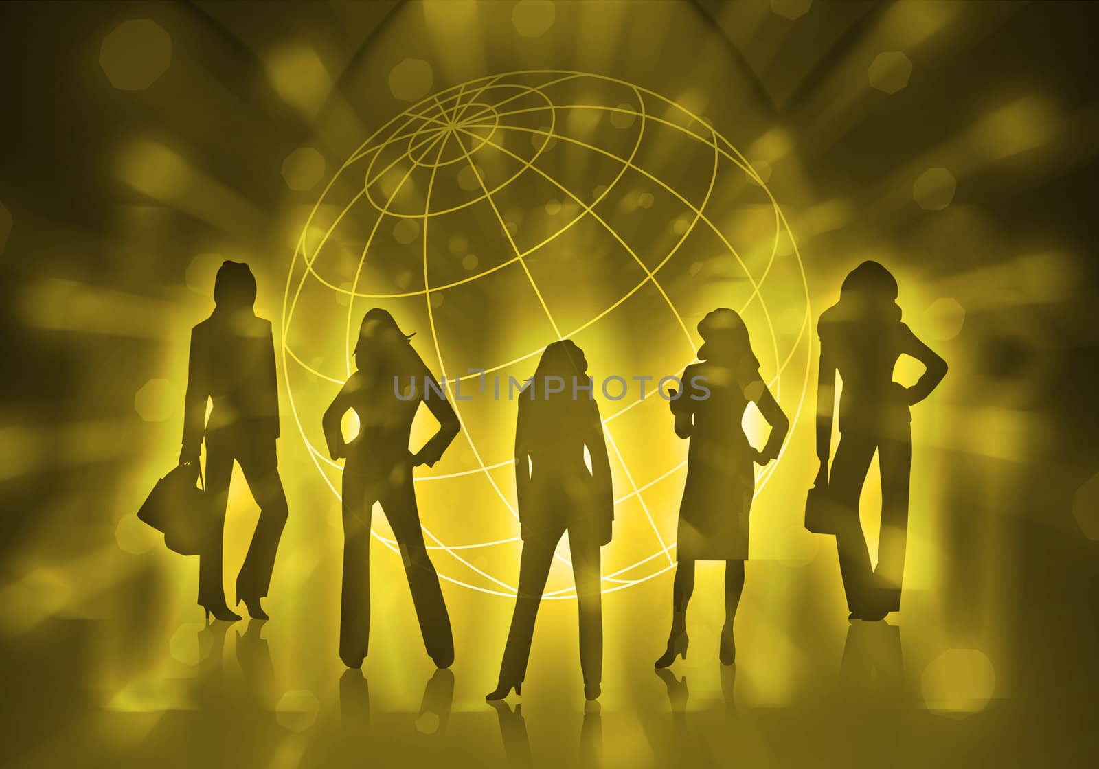 silhouettes of business women