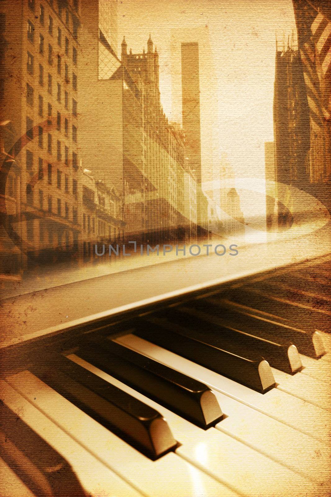 old historical new york background with broadway
