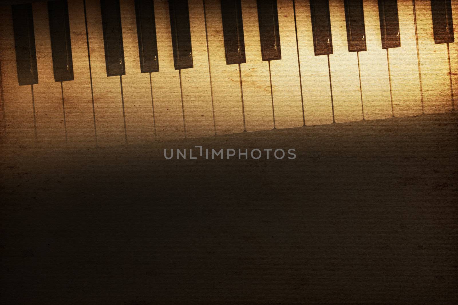 old historical keyboard of a grand piano