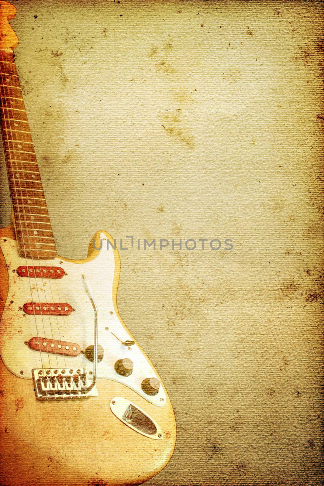 Beautiful guitar on old nostalgic background used look