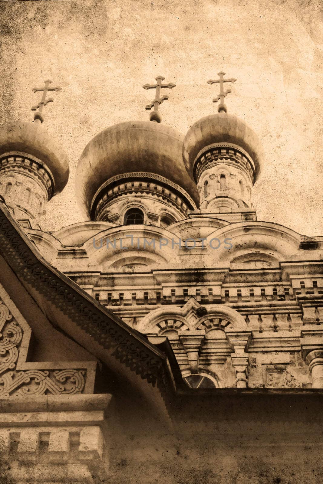 Retro look of the Orient - Russian orthodox church