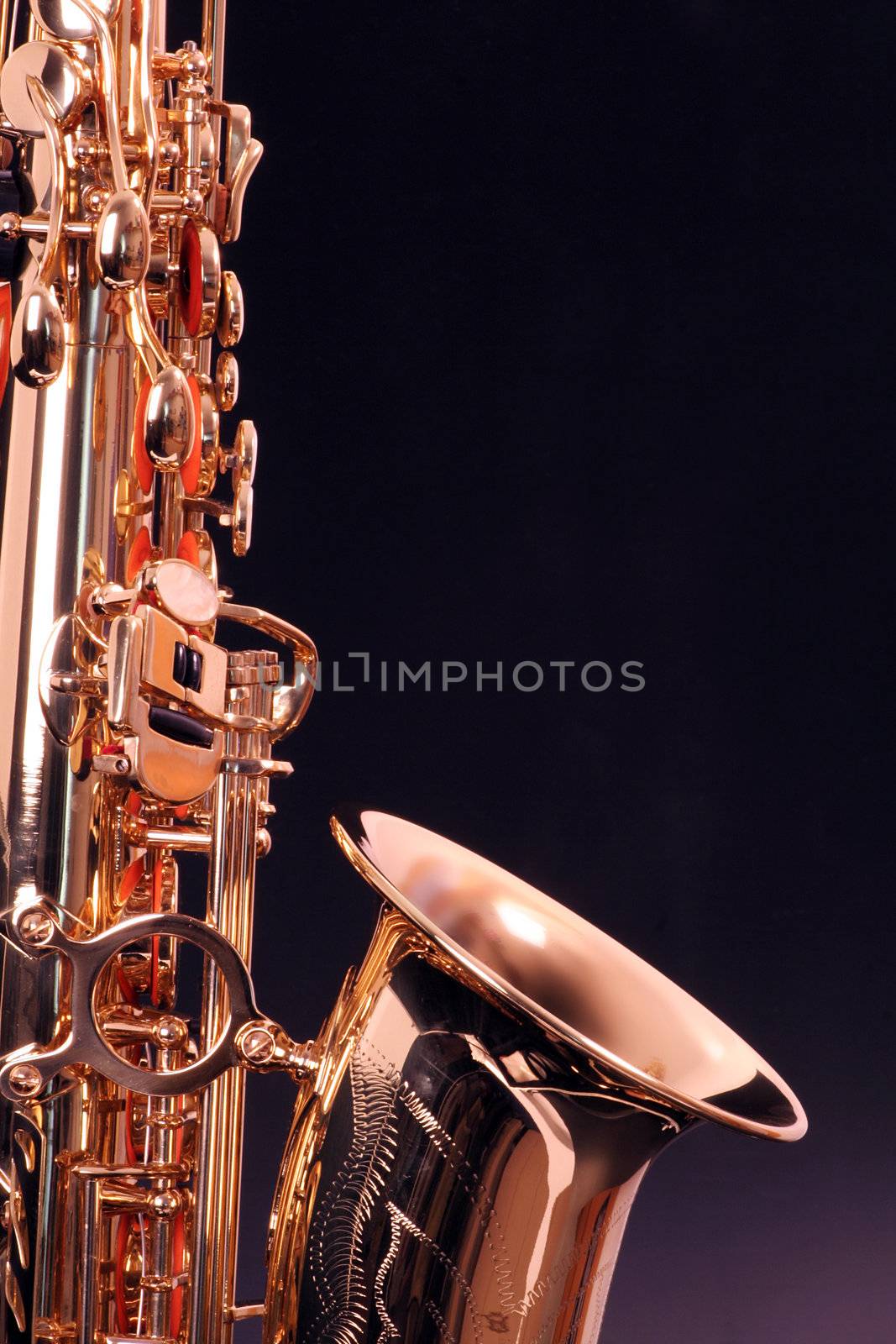 picture of a beautiful golden saxophone
