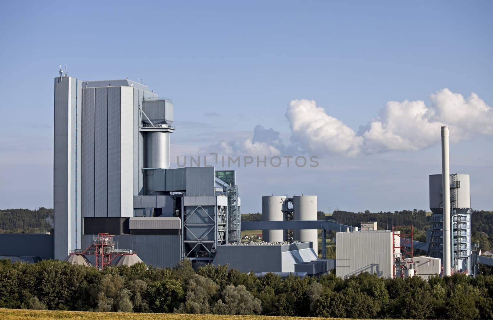 detail of a power plant on a sunny day