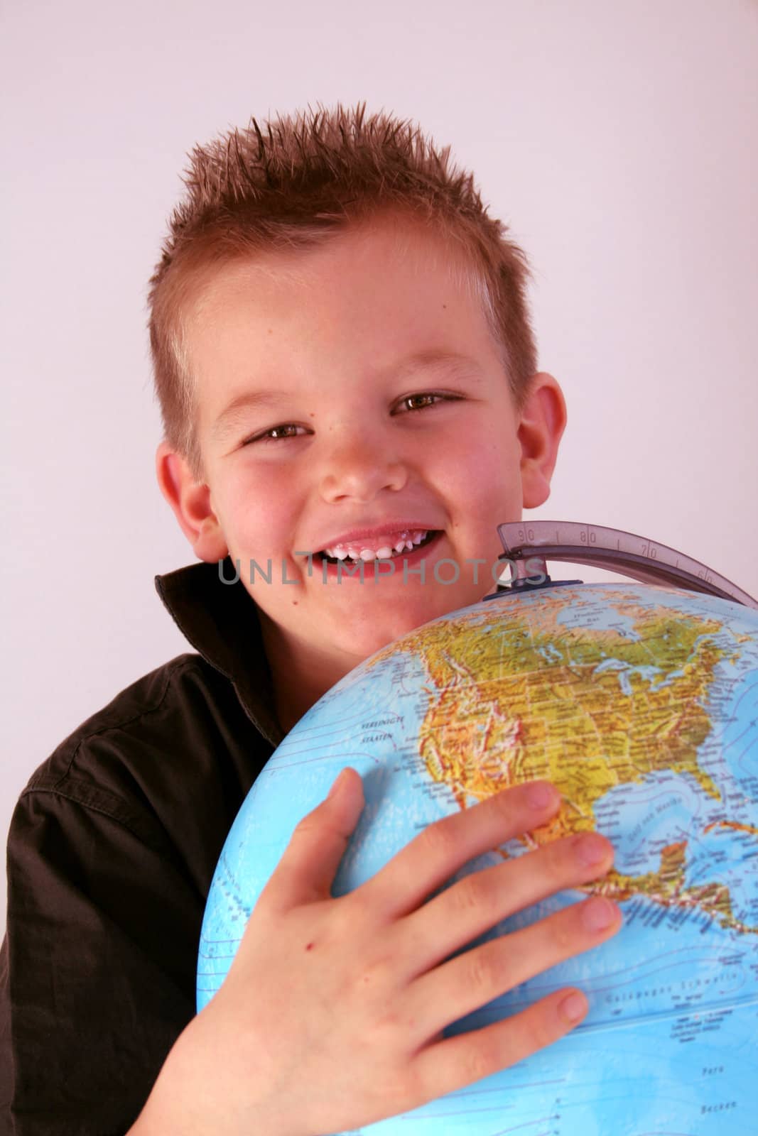 Boy with globe by Hasenonkel