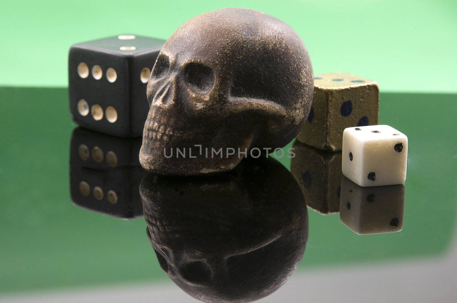 Old  skull and dice by ben44