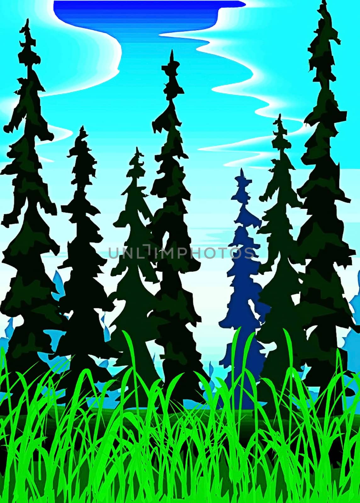 Vector, abstract landscapes