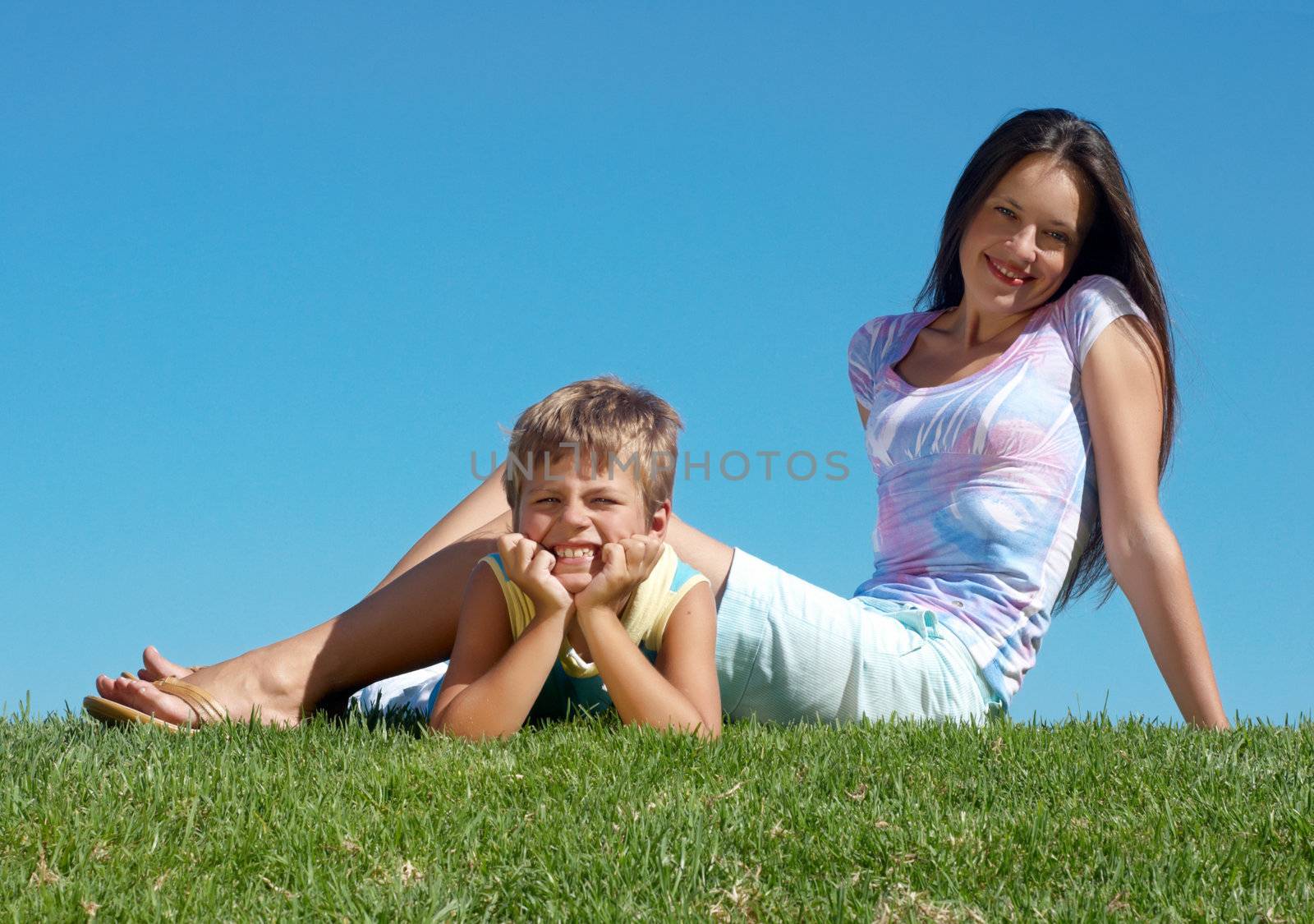 happy mother with the son against sky by Anpet2000