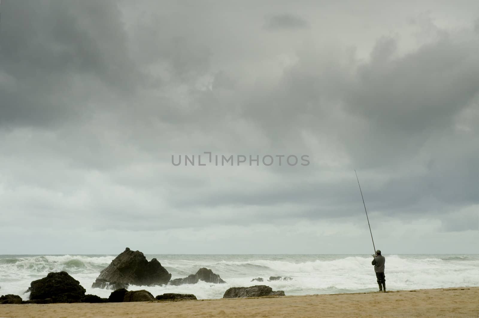 Angler at seaside by t3mujin