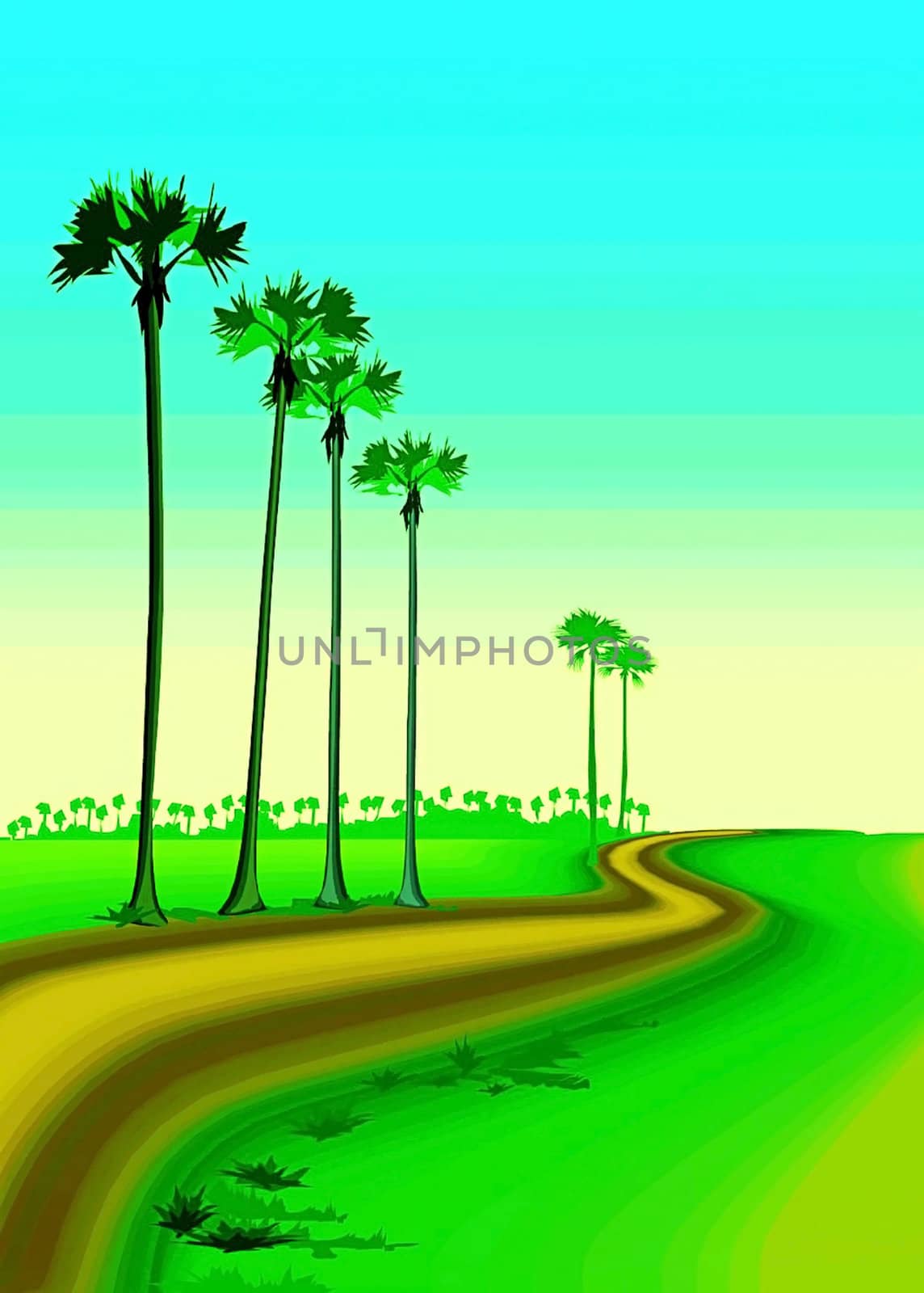 Vector, abstract landscapes