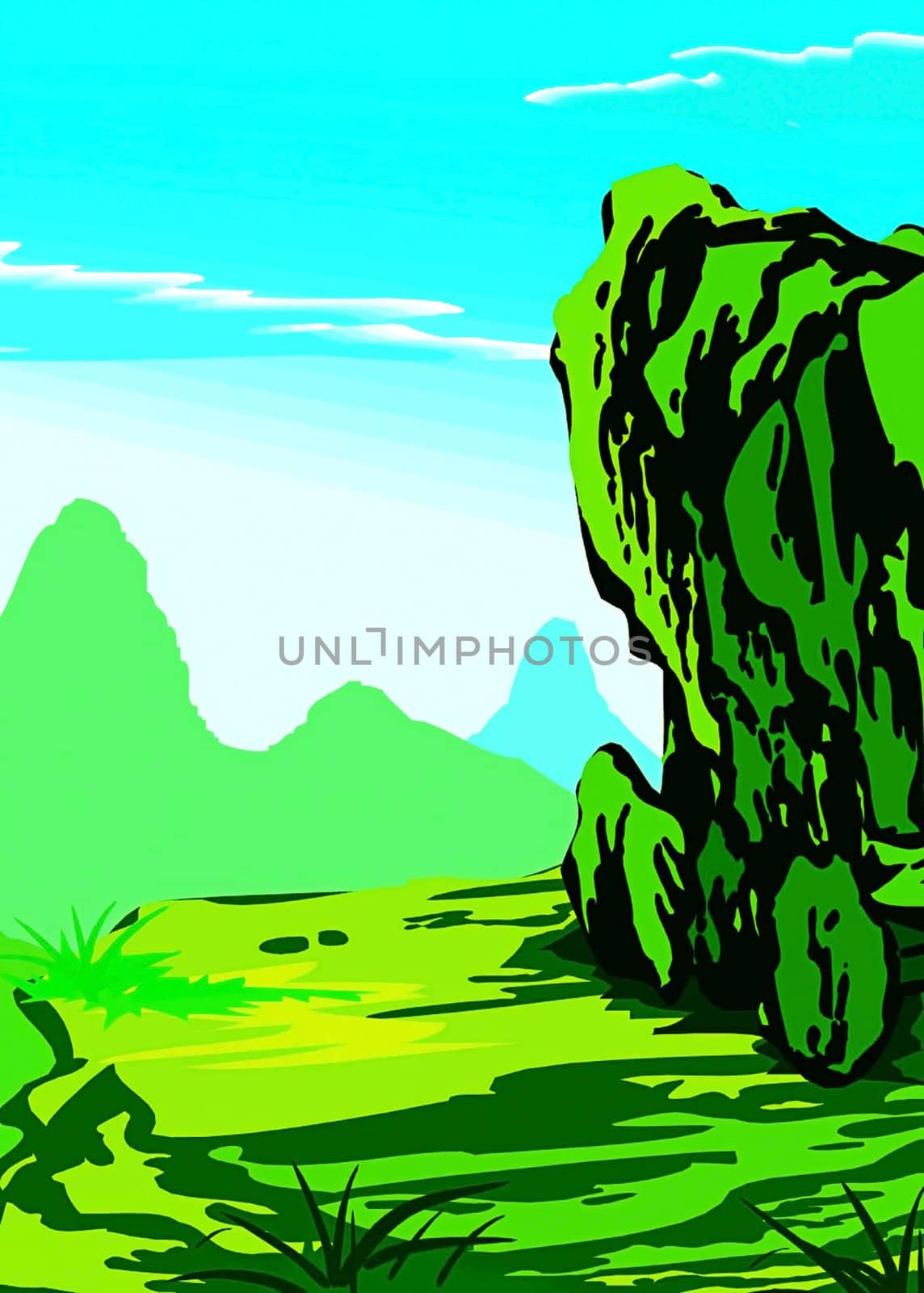 Vector, abstract landscapes