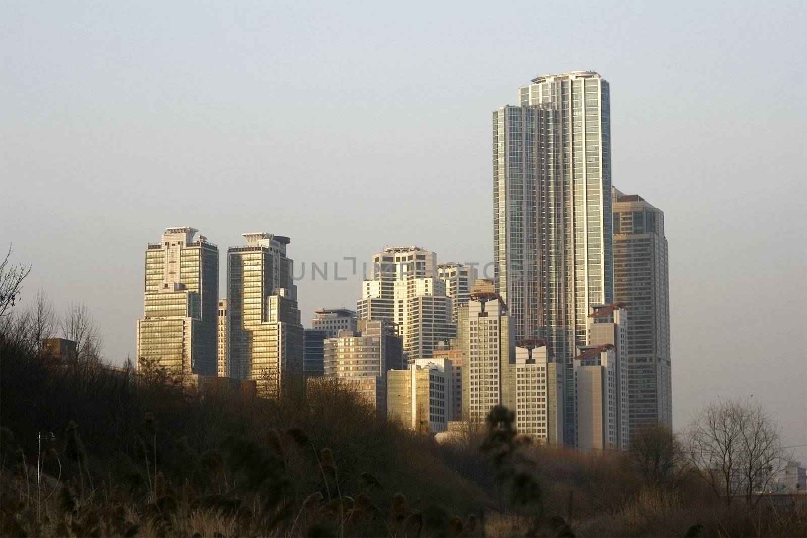 City skyline of Dogok District in Seoul Korea